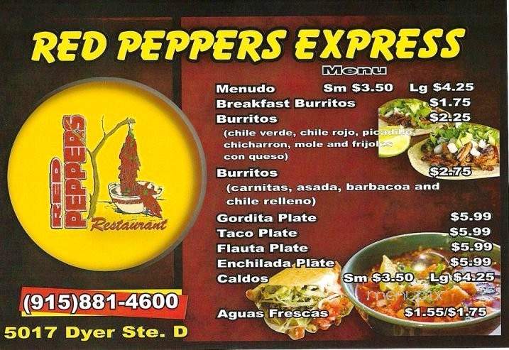 Red peppers Express - El Paso, TX menu_pic