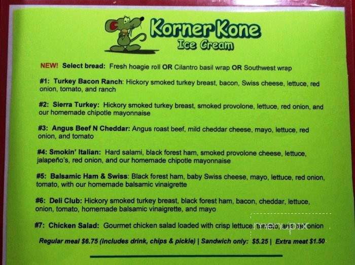 Korner Kone Eats N’ Treats - Dallas Center, IA menu_pic