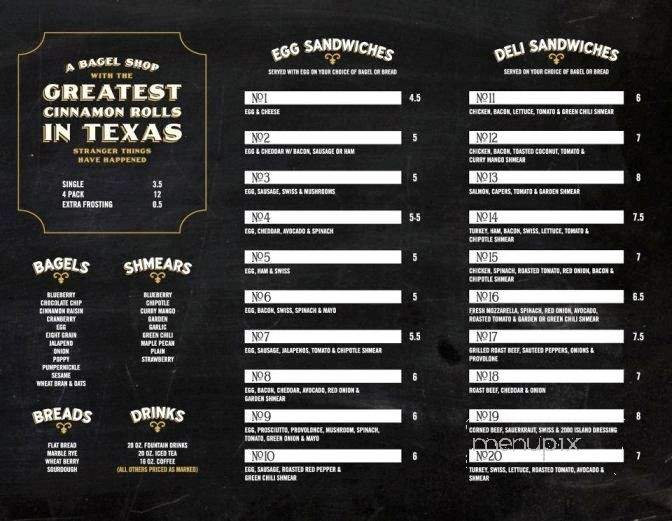 Royal's Bagels - Denton, TX menu_pic