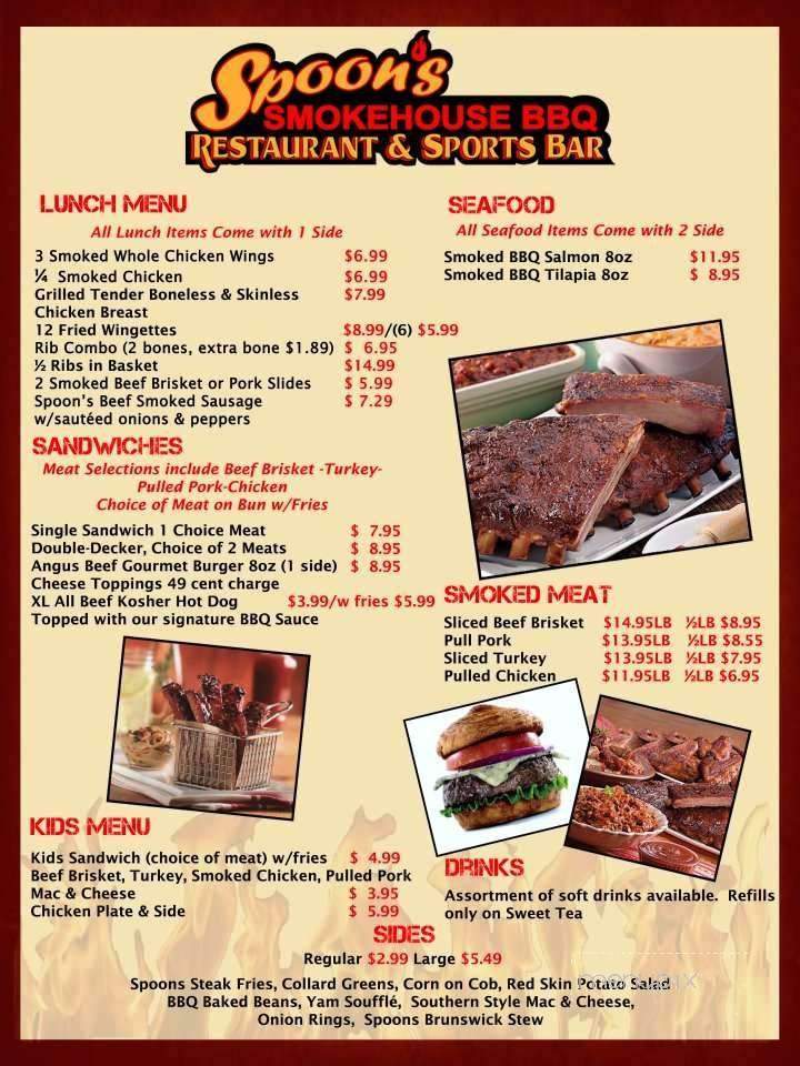 Spoons Smokehouse BBQ Restaurant Sports Bar - College Park, GA menu_pic