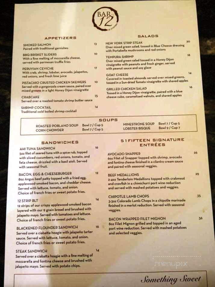 Bar 12 @ Sak's Fifth Avenue - Houston, TX menu_pic