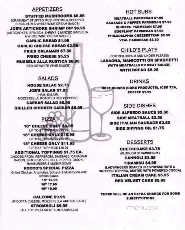 Rocco's Italian Bistro - Crowley, LA menu_pic