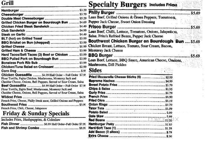 Lucky Dollar Cafe - Archer City, TX menu_pic