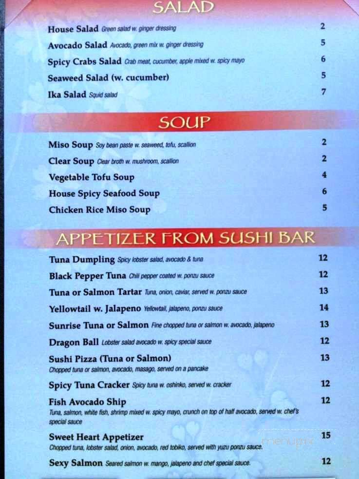 Kumo sushi & hibachi steak house - Point Pleasant Beach, NJ menu_pic
