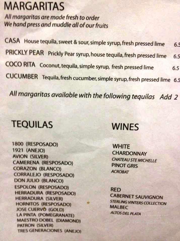 Prickly Pear Bar and Grill - Albuquerque, NM menu_pic