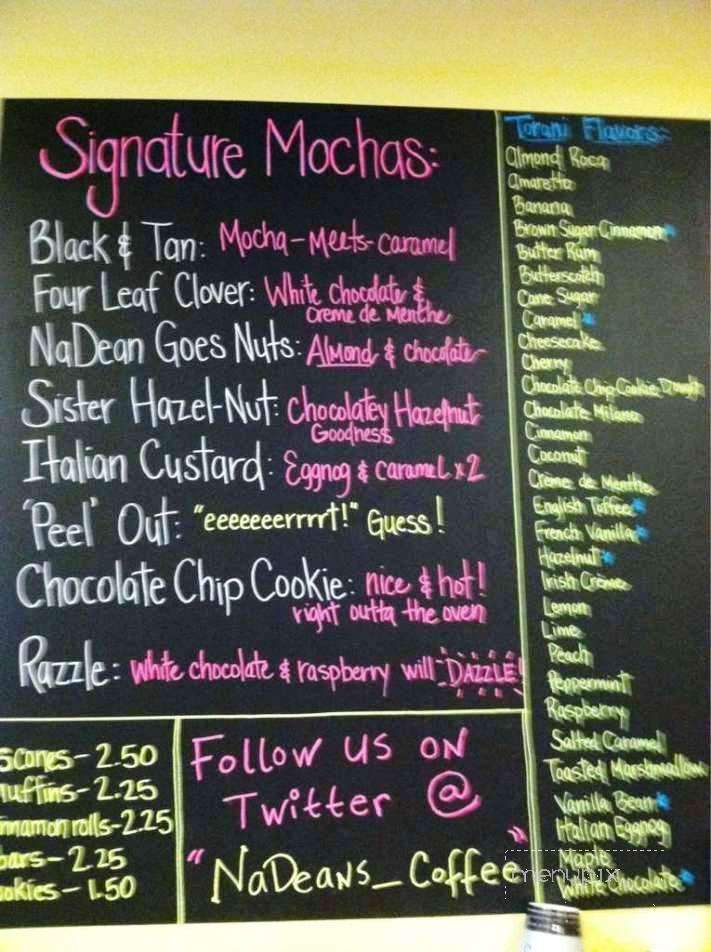 NaDean's Coffee and Bakery - Mattawan, MI menu_pic