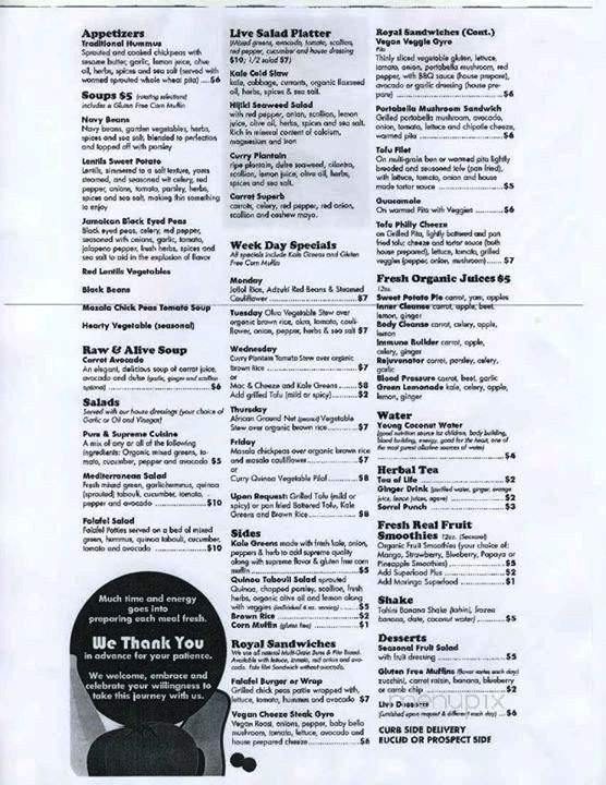 Pure and Supreme Cuisine - Cleveland, OH menu_pic