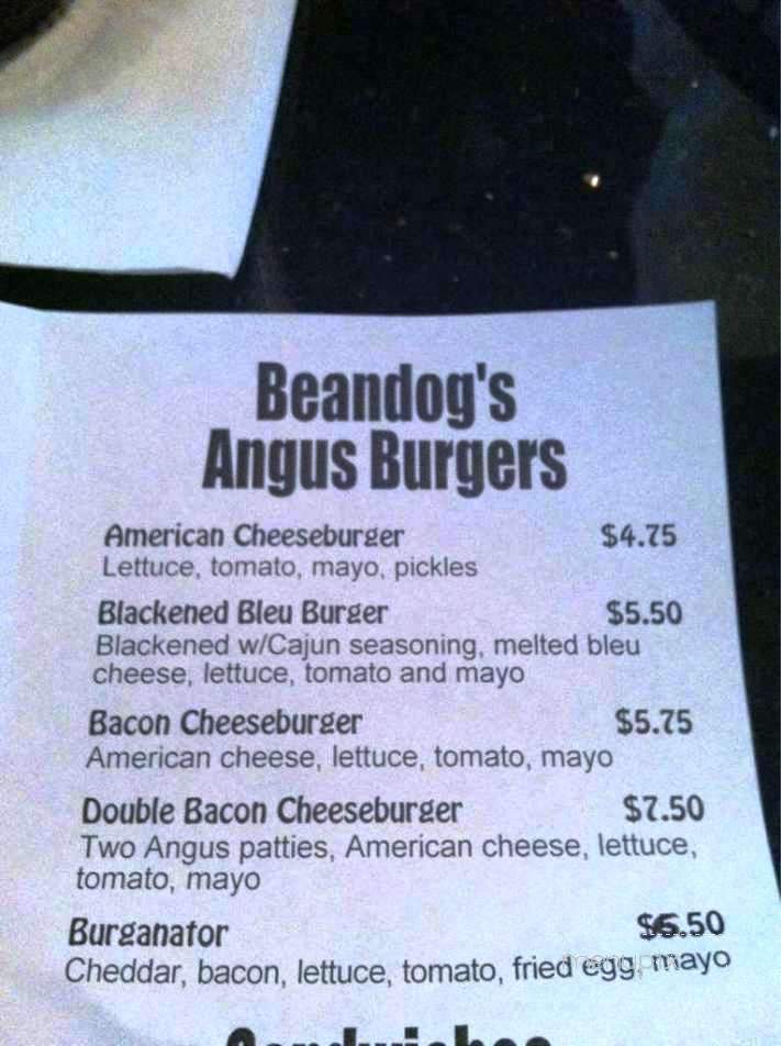 Bean Dog's - Somerset, PA menu_pic
