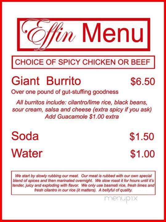 Effin' Burrito - Geneva, OH menu_pic
