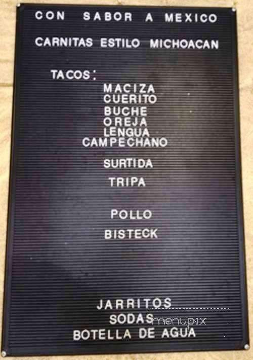 Con Sabor A Mexico - Carnitas Estilo Michoacan - Miami, FL menu_pic