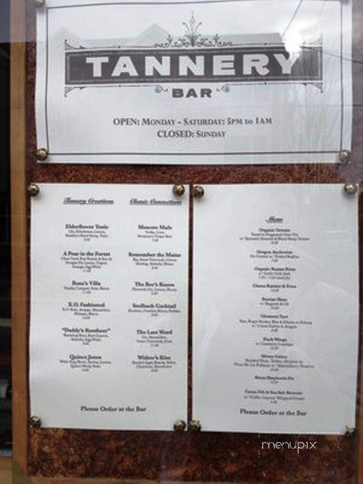 The Tannery Bar - Portland, OR menu_pic