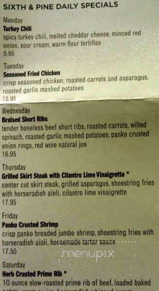 Sixth Pine - Salt Lake City, UT menu_pic