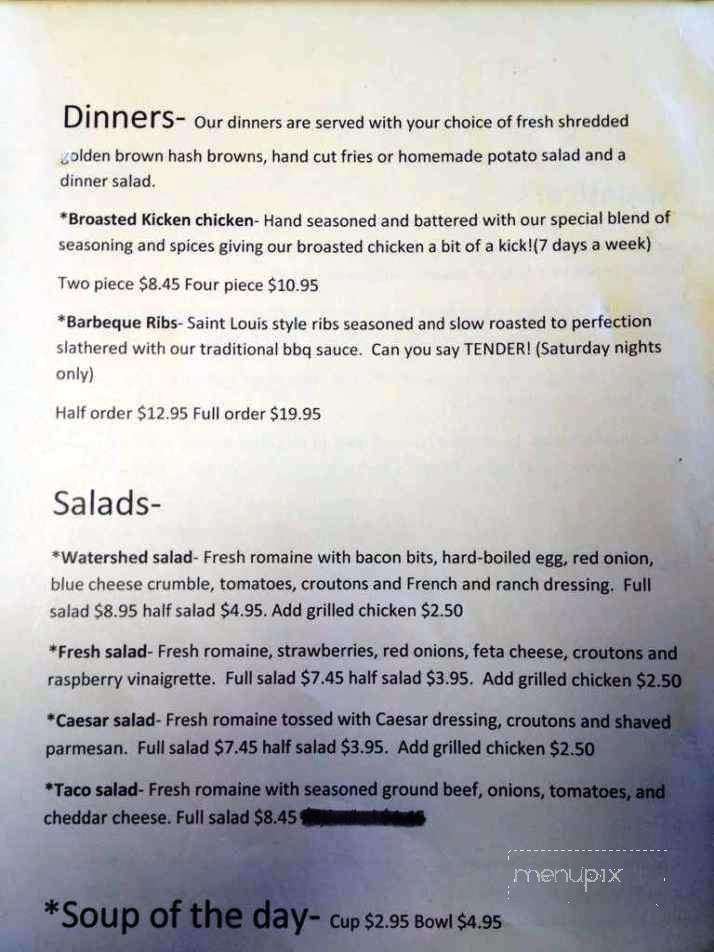 Watershed Cafe - Dubuque, IA menu_pic