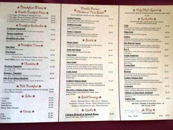 Friends Cafe - Mcallen, TX menu_pic