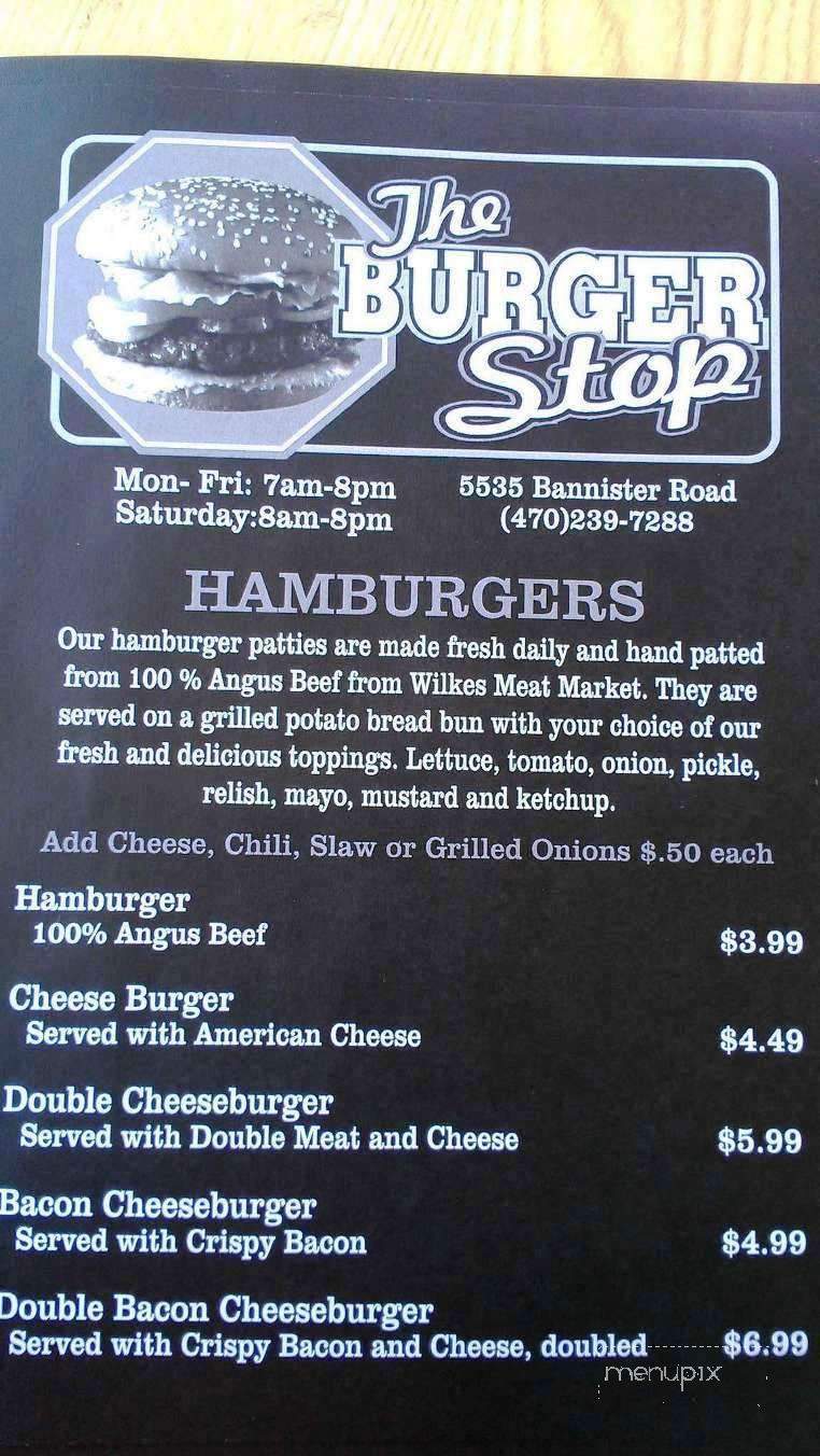 The Burger Stop - Cumming, GA menu_pic