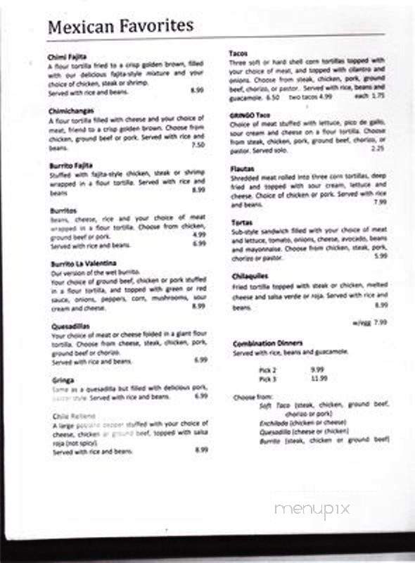 La Valentina Mexican Restaurant - Lehigh Acres, FL menu_pic