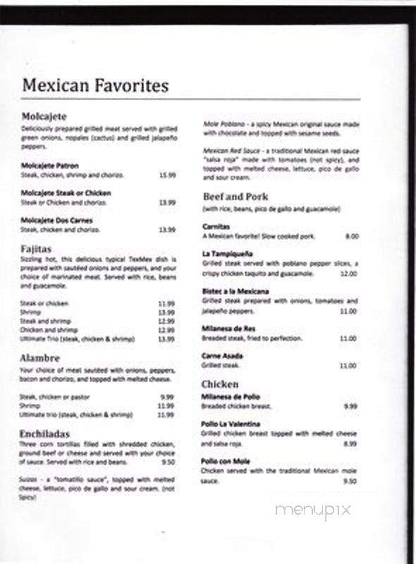 La Valentina Mexican Restaurant - Lehigh Acres, FL menu_pic