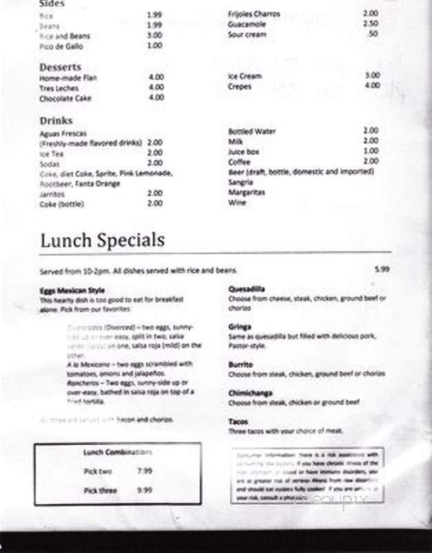 La Valentina Mexican Restaurant - Lehigh Acres, FL menu_pic