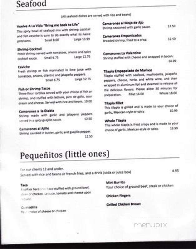 La Valentina Mexican Restaurant - Lehigh Acres, FL menu_pic