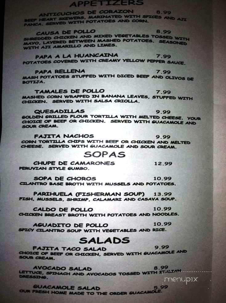 The Ceviche House - Warr Acres, OK menu_pic