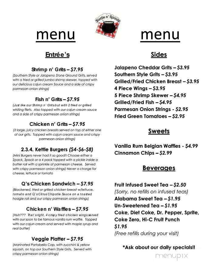 Kettle n' Spouts - Huntsville, AL menu_pic
