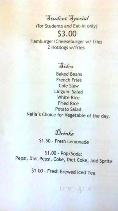 Nelia's Smokehouse - Ambridge, PA menu_pic