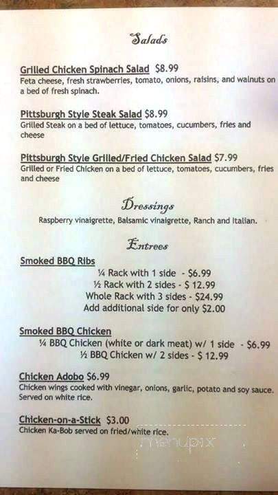 Nelia's Smokehouse - Ambridge, PA menu_pic