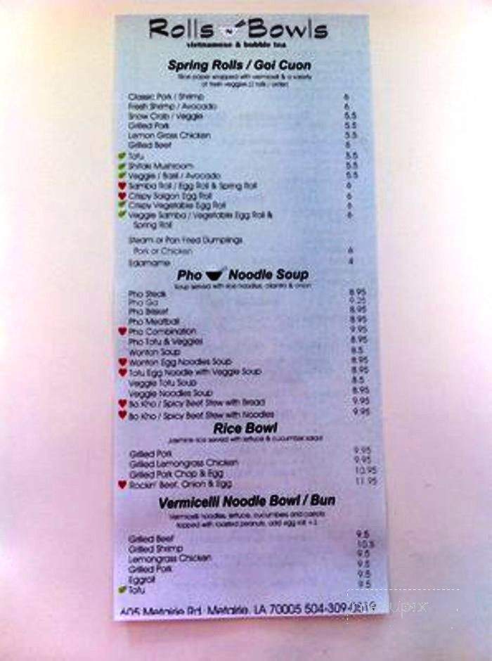 Rolls N Bowls - Metairie, LA menu_pic
