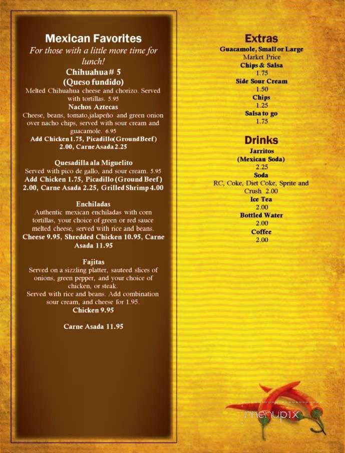 Zenba Mexican Grill - Chicago, IL menu_pic