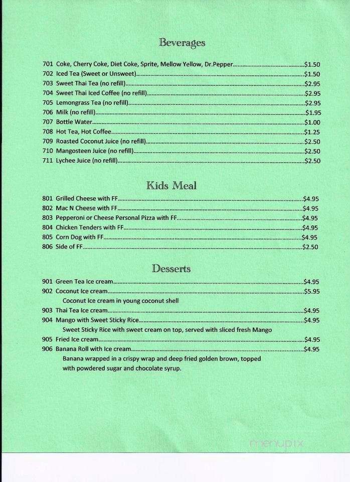 Chang Thai - Greeneville, TN menu_pic