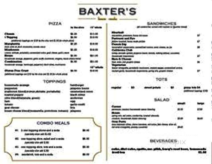 Baxter - Omaha, NE menu_pic