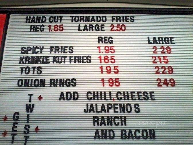Bob and Scottie's Dairy Barn - Benton, AR menu_pic