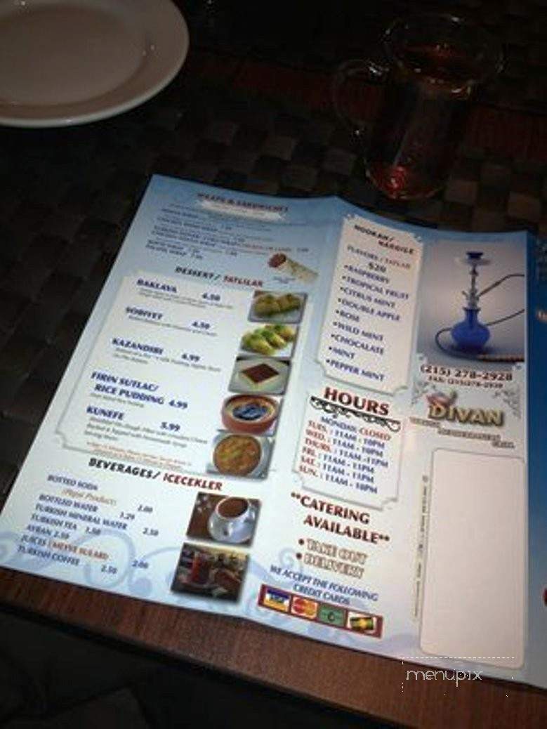 Divan Mediterranean Grill - Philadelphia, PA menu_pic