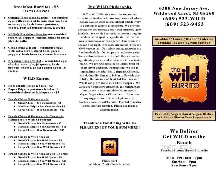 Wild Burrito - Wildwood Crest, NJ menu_pic