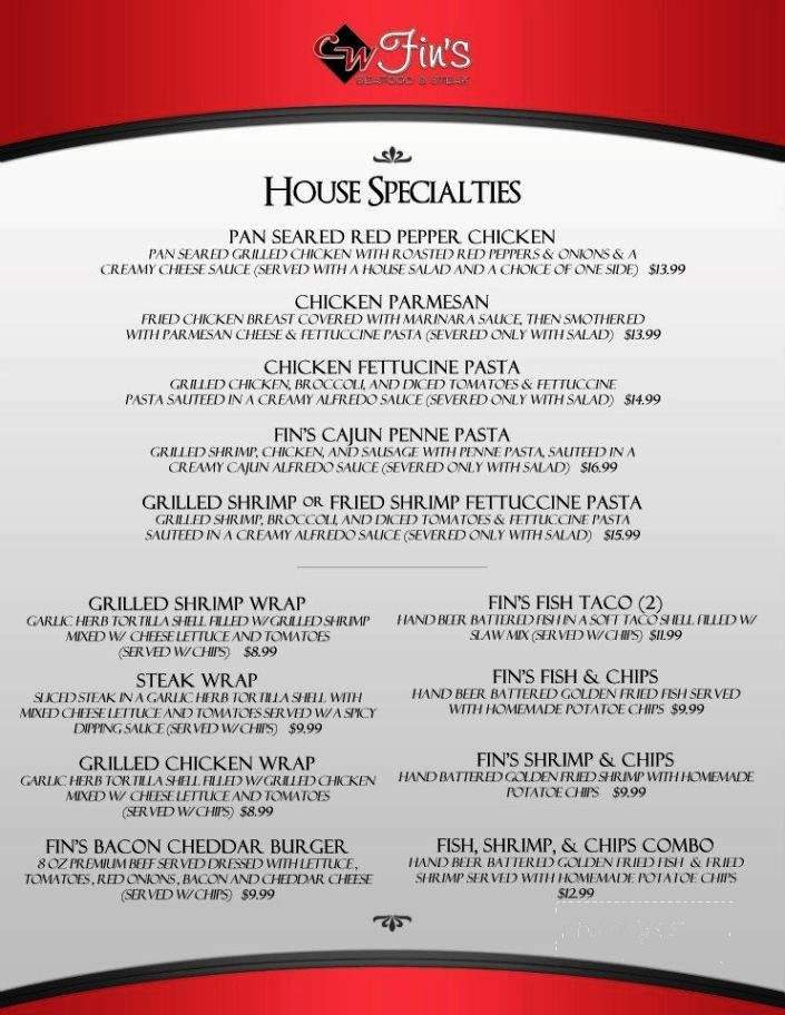 Fin's Seafood & Steak - Flowood, MS menu_pic