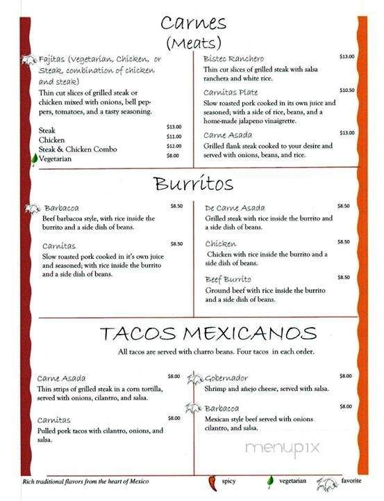 Toro's - Fountain, CO menu_pic