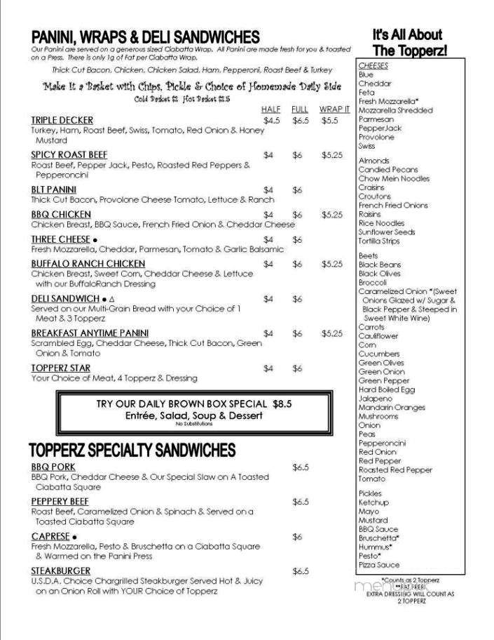 Topperz - Portage, IN menu_pic