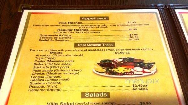 Los Bigotes de Villa - Tukwila, WA menu_pic