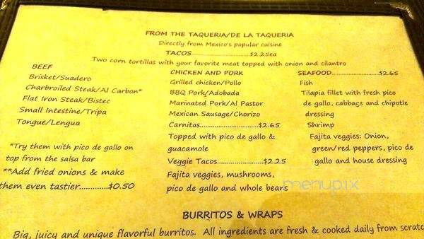 Los Bigotes de Villa - Tukwila, WA menu_pic