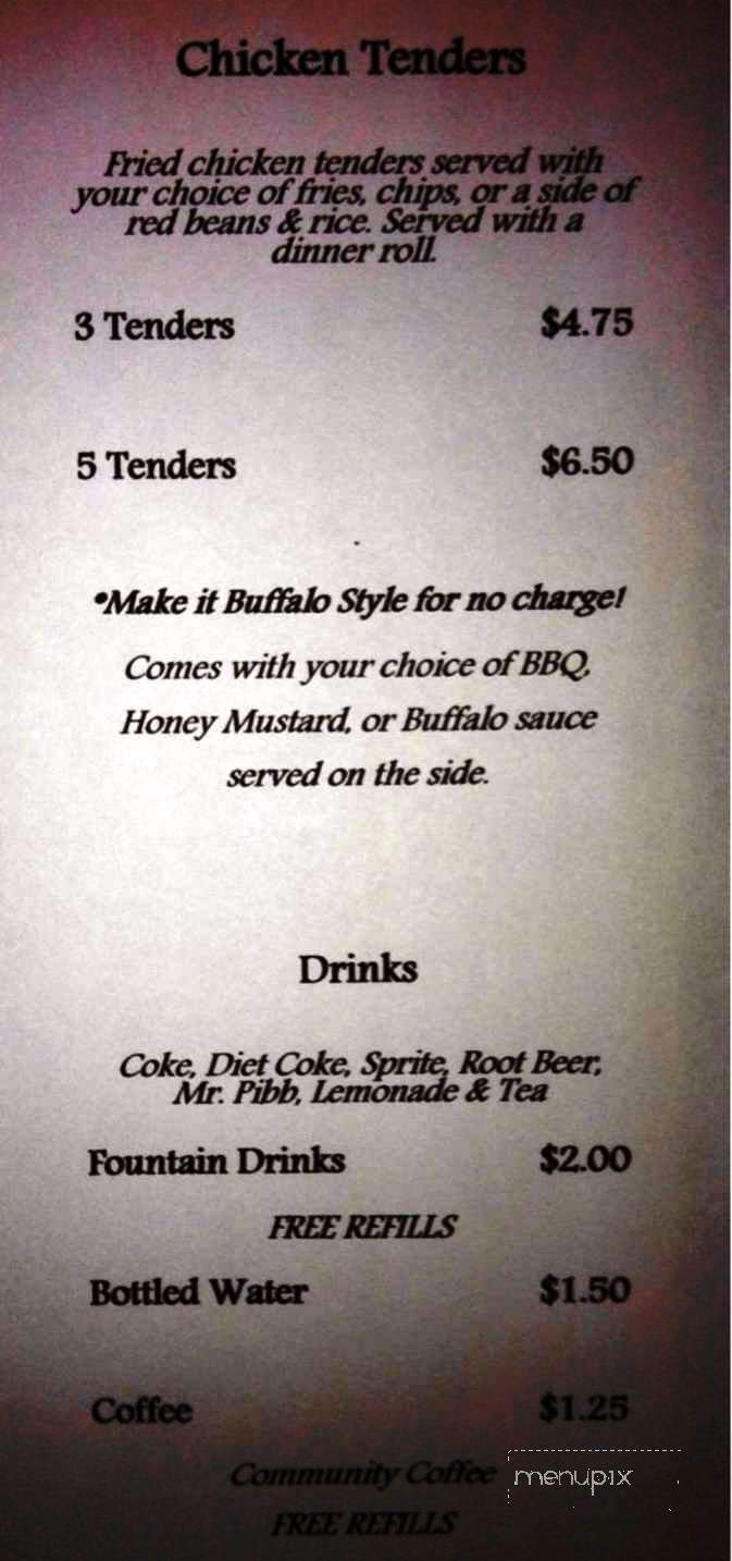 Daigle's Diner - Lafayette, LA menu_pic