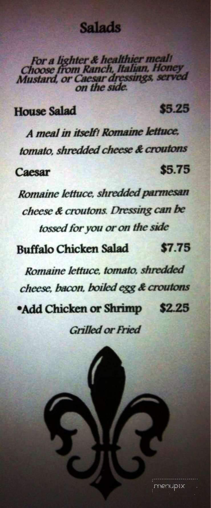 Daigle's Diner - Lafayette, LA menu_pic