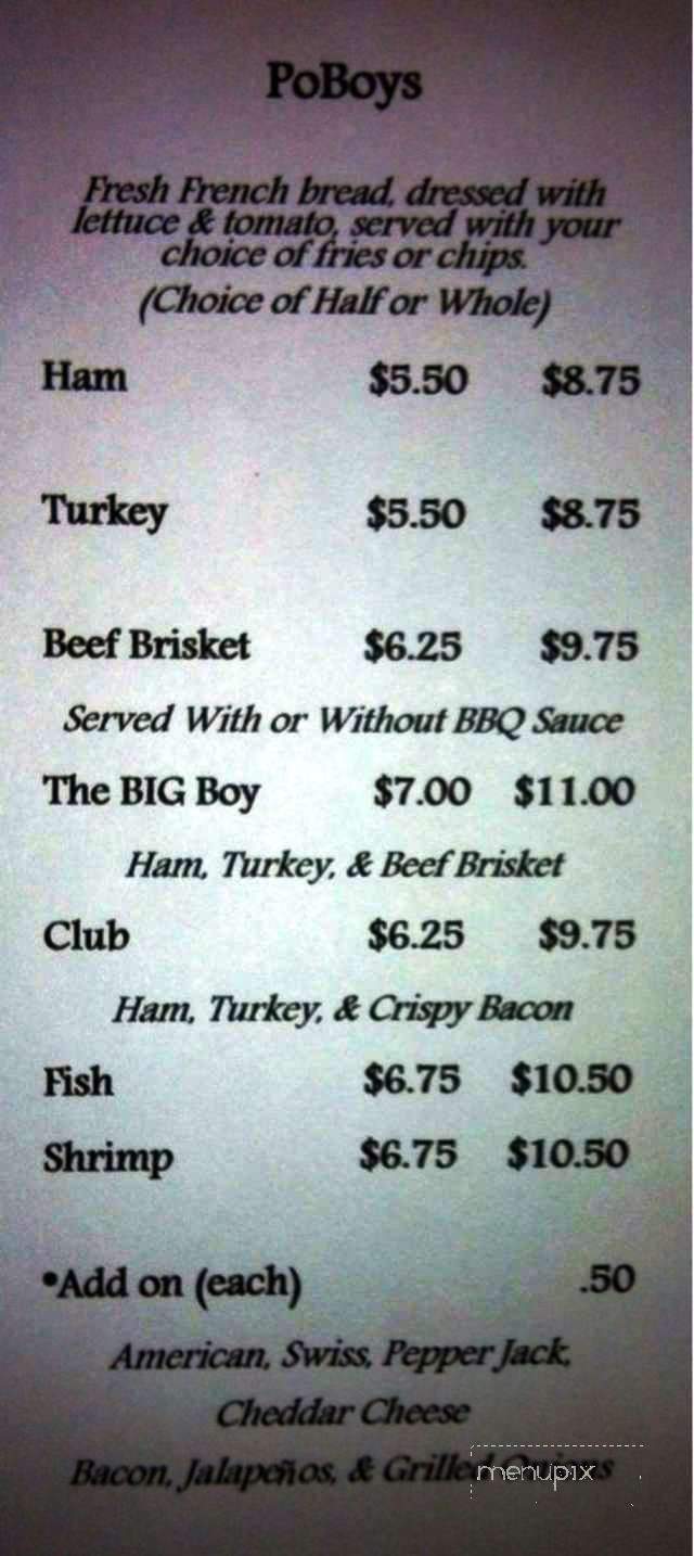 Daigle's Diner - Lafayette, LA menu_pic
