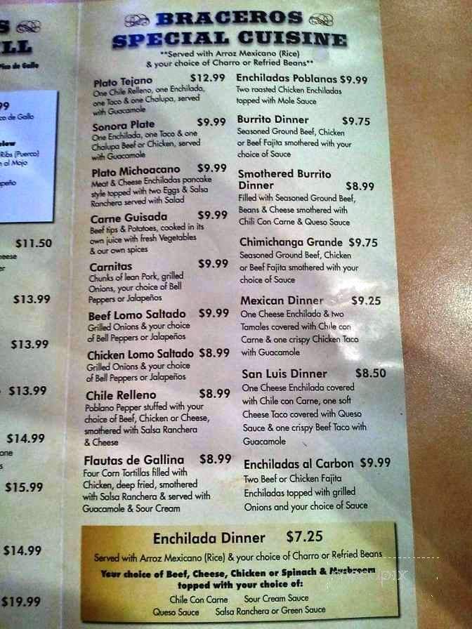 Braceros - Pensacola, FL menu_pic