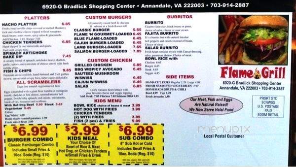Flame 'N Grill - Annandale, VA menu_pic