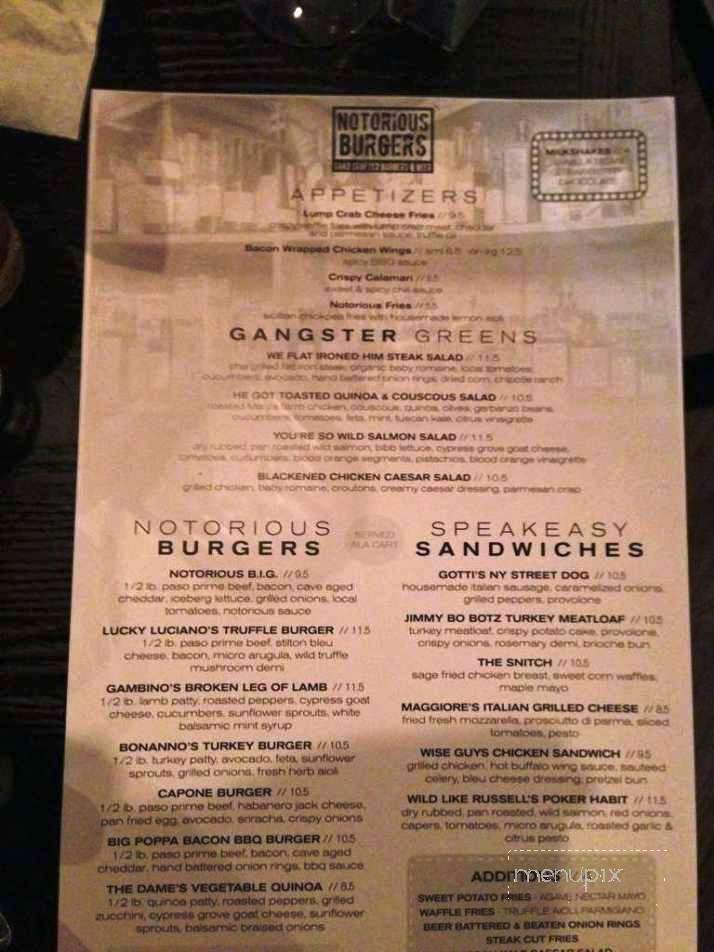 Notorious Burgers - Carlsbad, CA menu_pic