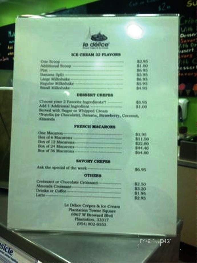 Le Delice French Crepes & Ice Cream - Plantation, FL menu_pic