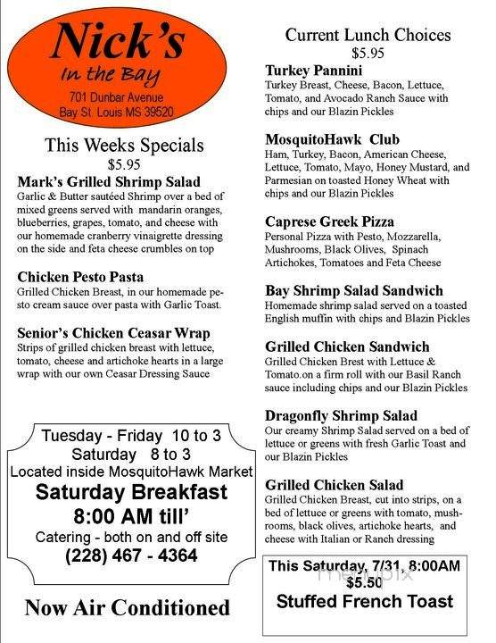 Nick's in the Bay - Bay Saint Louis, MS menu_pic