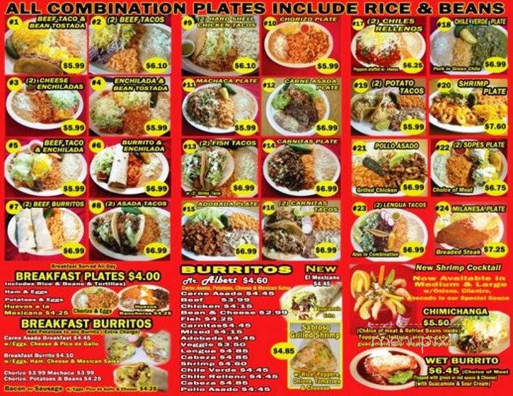 Albert's Mexican Restaurant - La Habra, CA menu_pic