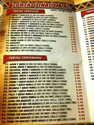 Tortas Sinaloa - Santa Ana, CA menu_pic
