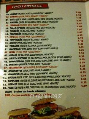Tortas Sinaloa - Santa Ana, CA menu_pic